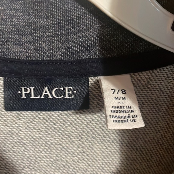 •CHILDRENS PLACE•NWOT LITTLE BOYS' HEATHERED BLUE 1/4 ZIP PULLOVER SIZE 7/8(MED) - Picture 5 of 6